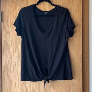 Express Tied Knot V Neck Tee